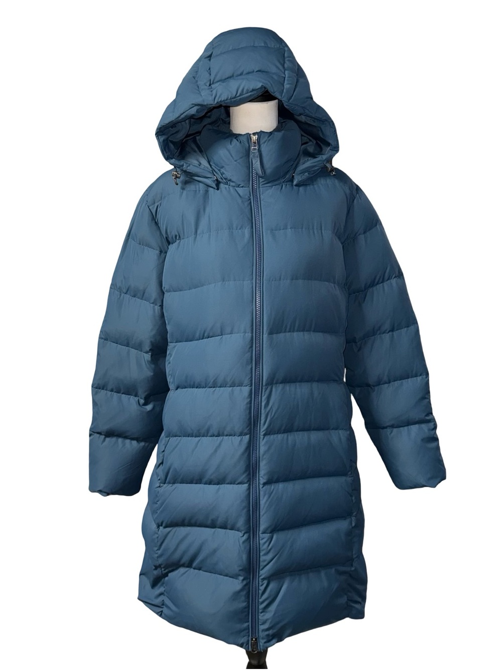 Lands’ End Max 600 Down Long winter coat Blue women’s sz XL 18
